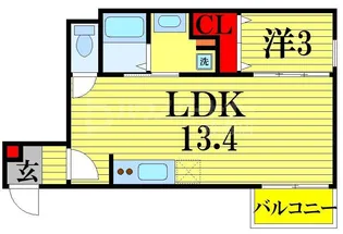 パークブルーノ谷塚【3階】の間取り