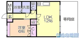 グリーンラティール【1階】の間取り