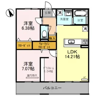 セジュールドソレイユ2 A棟【2階】の間取り