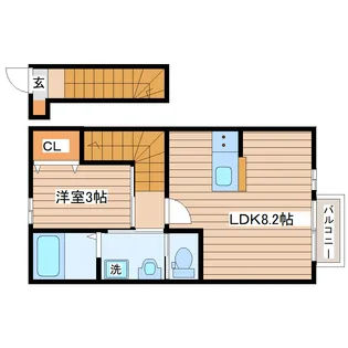 コンフォール南仙台【2階】の間取り