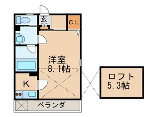 ニュ-エレガント東山【2階】の間取り