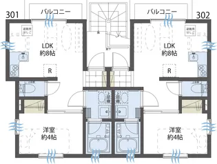 ★デザイナーズ★SiestaDuo秋津ArbolHaus【3階】の間取り