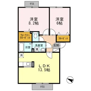 ドミール旭 A【1階】の間取り