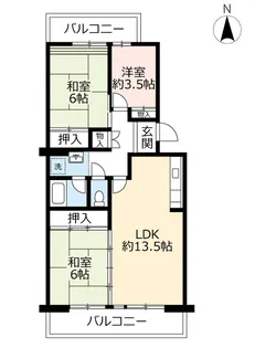 UR鈴の宮【5階】の間取り