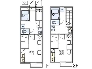 レオパレスフルールI【1階】の間取り