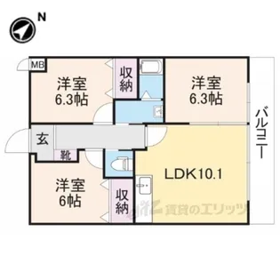 ボアソルチ【3階】の間取り