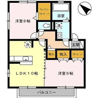 インターフレグラント B棟【2階】の間取り