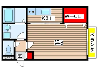 アム-ル ボスワ-ル【1階】の間取り