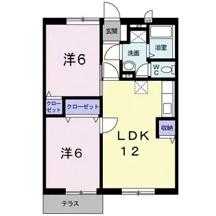 コスモスハイツA【1階】の間取り