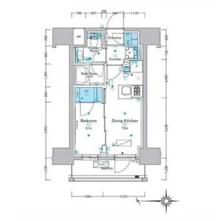 ルフォンプログレ浅草入谷【8階】の間取り