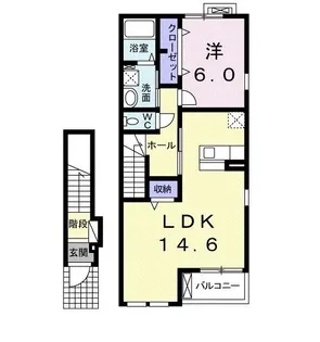 カーサ ピアチェヴォーレ【2階】の間取り