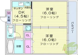 アルデール宮町【7階】の間取り