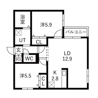 ZABO HILLS 旭山公園通り【4階】の間取り