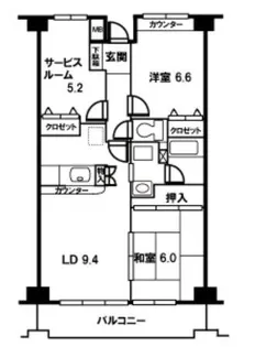 東所沢ガーデンプレイス【5階】の間取り