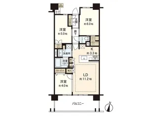 ブランシエラ仙台春日町【14階】の間取り