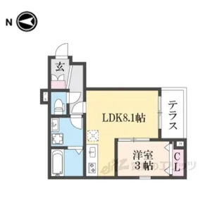 ココングランジュール川西小花【1階】の間取り