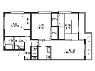 パークサイドHORI【4階】の間取り