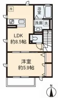 レーベンハイム鵠沼A【2階】の間取り