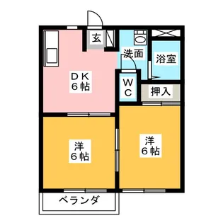 フレグランス中世古B【2階】の間取り