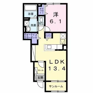レスポワール B【1階】の間取り