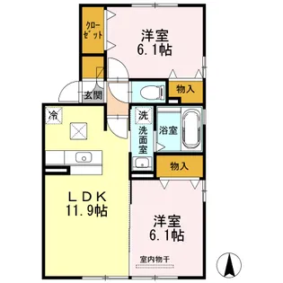 ブランシェ大溝 A【1階】の間取り