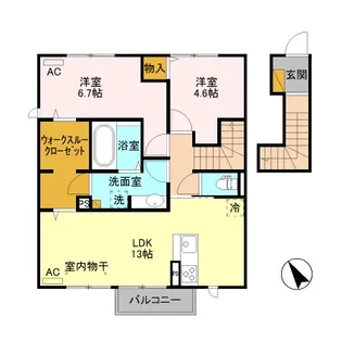 カーネリアン B【2階】の間取り