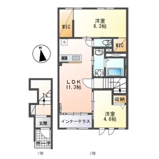 シェルルプリムール久野 EVスタンド完備【2階】の間取り