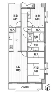 ウエルカーサ花小金井【1階】の間取り