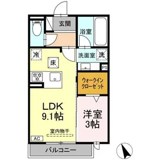 ワイズヴィラ岐南WEST【1階】の間取り