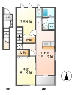 シティハイツABEIII【2階】の間取り