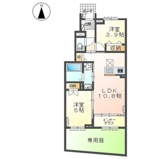 岐阜市薮田西O様2期新築アパート【1階】の間取り