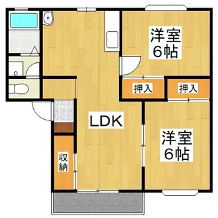 ファミール中川A棟【1階】の間取り