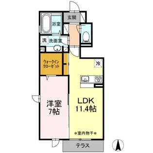 グランテージB【1階】の間取り