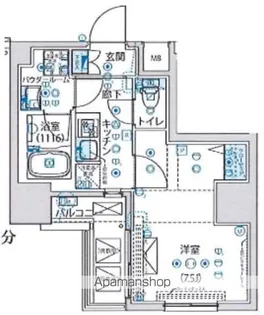 ルクレ墨田緑III【8階】の間取り