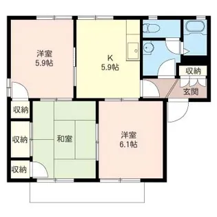 ディアコートB【1階】の間取り