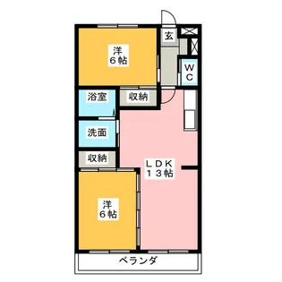 ガーデンクレスト小田井【2階】の間取り