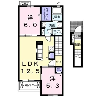 メゾンハーモニーII【2階】の間取り