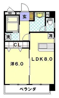 大橋町サンロイヤル【3階】の間取り