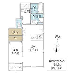 ハーモニープラザ見和 G棟【1階】の間取り