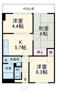 リブステージ横浜【6階】の間取り