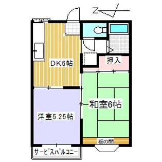 ラバースコンチェルトI【1階】の間取り
