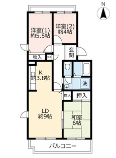 URアクティ学園西町【3階】の間取り