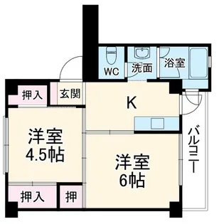 ビレッジハウス君津2号棟【5階】の間取り