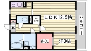 ラフレシール A棟【1階】の間取り