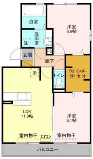 千葉県我孫子市湖北台8【アパート】の間取り