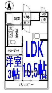 グロース小山【1階】の間取り