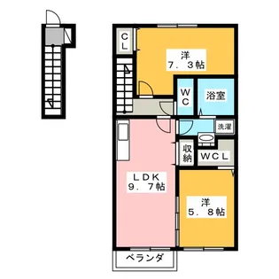 ダイヤモンドA【2階】の間取り