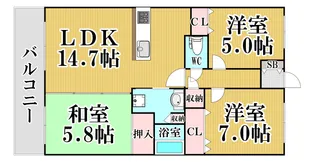 福岡県福岡市早良区弥生2【マンション】の間取り