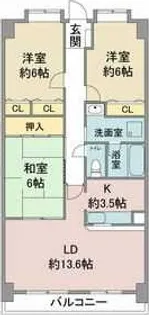 愛知県名古屋市守山区本地が丘【マンション】の間取り
