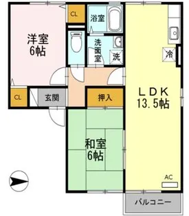 ローズガーデン【1階】の間取り